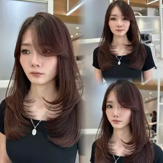 ロング oto🎀×美髪× シースルー前髪🤍のヘアスタイル
