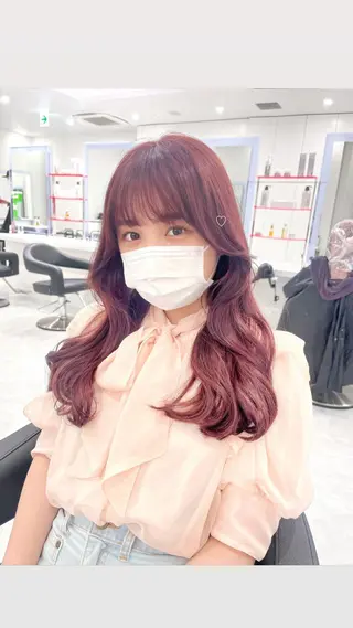 ロング RIKO👼🏻💓 韓国ガーリーのヘアスタイル