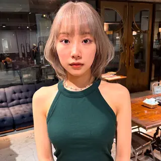 ミディアム カラー ヘアアレンジ ハイトーン/美髪矯正 🍃大江拓実のヘアスタイル