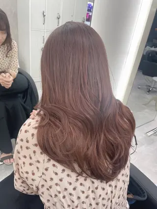 ミディアム カラー 心斎橋/ブリーチなし 髪質改善/レイヤーのヘアスタイル