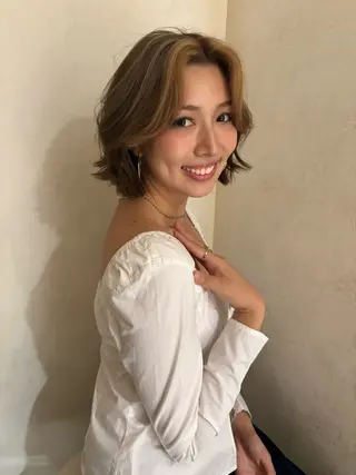 カラー mao 暖色 海外風カラー🌿❤️のヘアスタイル