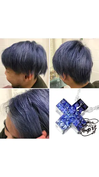 ショート カラー メンズ "PEPPU "所属・派手髪、ハイトーン ショートヘアShinのヘアスタイル