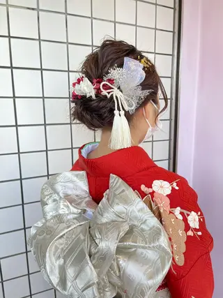 セミロング ヘアアレンジ 心斎橋/ブリーチ minamiのヘアスタイル