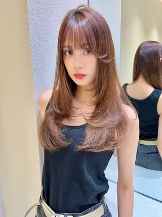 ロング カラー 透明感カラー🤎 中川智帆のヘアスタイル