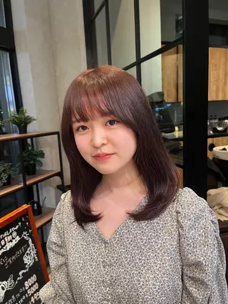 セミロング カラー ヘアアレンジ yuuri🎀/大宮 /韓国ヘア/レイヤーのヘアスタイル