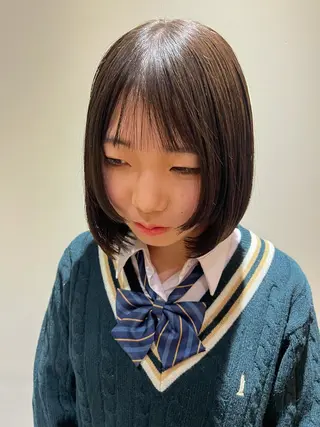 ショート カラー ミディアムパーマ /癖毛パーマのヘアスタイル