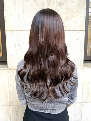 セミロング パーマ アオガミ （前髪顔周りカット）のヘアスタイル