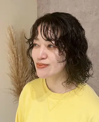 ミディアム パーマ mulum所属・ボブパーマ/ ウルフパーマ原科🪴のヘアスタイル