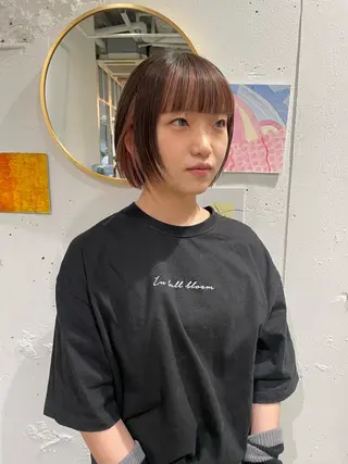 ミディアム カラー ウルフ/似合わせ レイヤー/RIHOのヘアスタイル