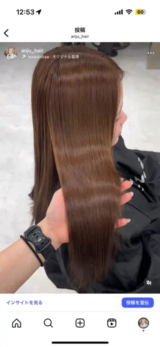 カラー 透ける透明感カラー 🤍anju🎀のヘアスタイル