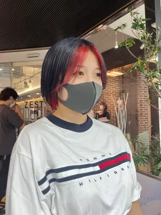 ショート カラー 酸性ストレート 🤍🎀honokaのヘアスタイル