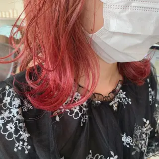 ミディアム カラー ボブウルフ／ボブ Satsuki【名駅のヘアスタイル