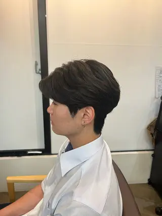 ショート パーマ メンズ 毛流れヘアの達人 店長　須田龍世のヘアスタイル