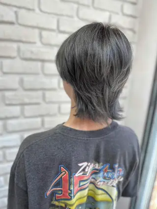 ミディアム カラー メンズパーマ 本多のヘアスタイル