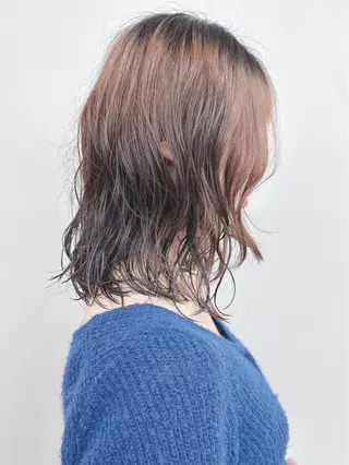 ミディアム パーマ とうい/くせ毛/ ショート/丸みボブのヘアスタイル