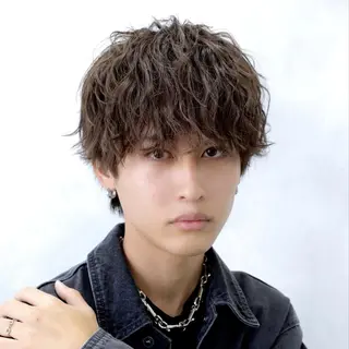 ショート パーマ カラー メンズ Mens salon ANDYのヘアスタイル