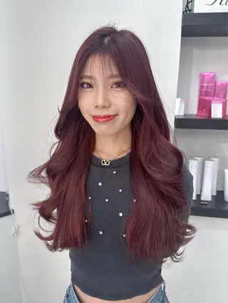 ロング 岡崎/レイヤーカット ／縮毛矯正/美髪のヘアスタイル