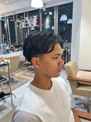 パーマ メンズ ヘアーメイクウィル野田阪神店所属・Yuu/髪質改善 デザインカラーのヘアスタイル