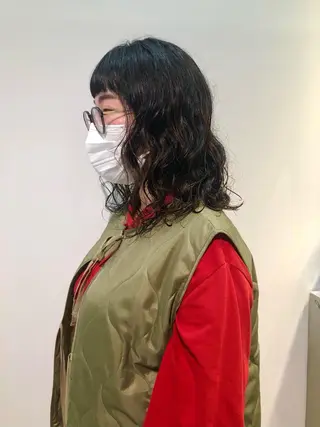 ミディアム パーマ レイヤー/お顔まわり 暖色カラー🍑Amiのその他イメージ