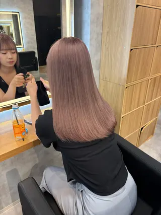 ロング カラー パーマ ヘアアレンジ 透明感ブリーチカラー 🌈TOMOHIROのヘアスタイル