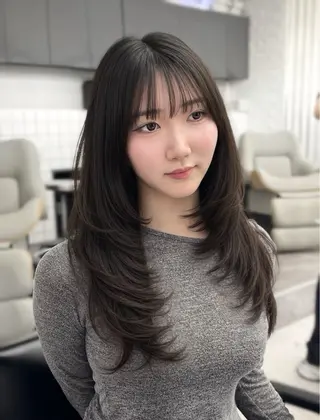 ロング カラー 韓国ヘア×顔まわり 🇰🇷和知拓郎のヘアスタイル