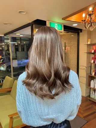 セミロング カラー ボブ/縮毛矯正/ レイヤー/塚田のヘアスタイル