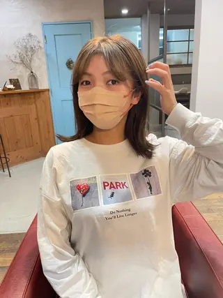 ミディアム 石田 まいやのヘアスタイル