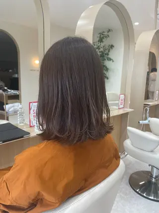 ミディアム カラー ヘアアレンジ ベージュカラー🧸/ 松崎/東区/田中理沙のヘアスタイル