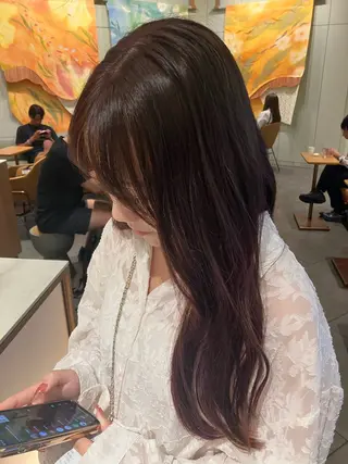 ロング カラー 長谷川 澄のヘアスタイル