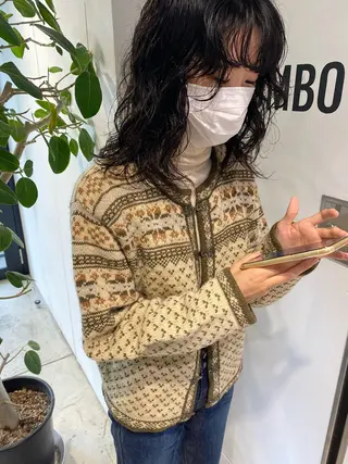 セミロング カラー パーマ ヘアアレンジ メンズ キッズ ネイル マツエク・マツパ アイブロウ パーマスタイル🔅 sayacaのヘアスタイル