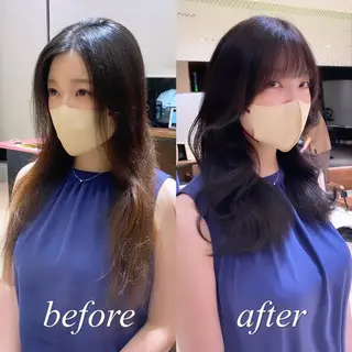 セミロング カラー レイヤー/顔周り /透明感🩶高橋大のヘアスタイル