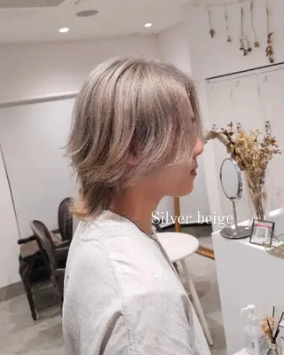 セミロング カラー E Komo hair所属・Wow❕E Komo hair 永井一輝のヘアスタイル