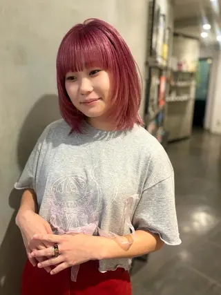 ミディアム カラー 優 作のヘアスタイル