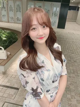 ロング カラー 顔周り似合わせ・巻け るレイヤー水谷航大のヘアスタイル