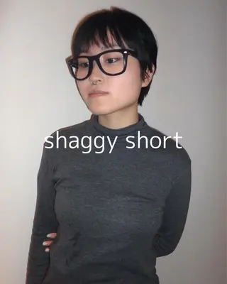 ショート カラー 楪所属・チヒロ/パーマ /ショートのヘアスタイル