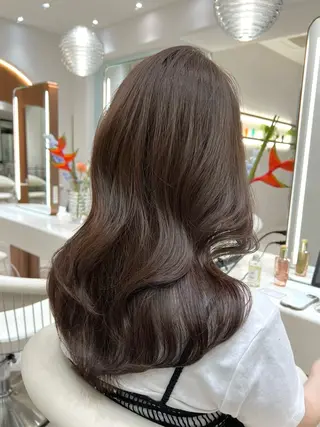 セミロング カラー 渋谷/レイヤーカット 透明感/サッタのヘアスタイル