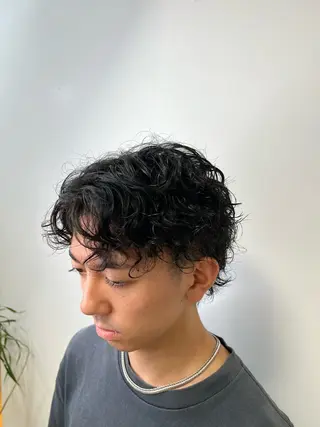 ショート パーマ メンズ 【髪質改善/縮毛矯正 /カラー】ホサカのヘアスタイル