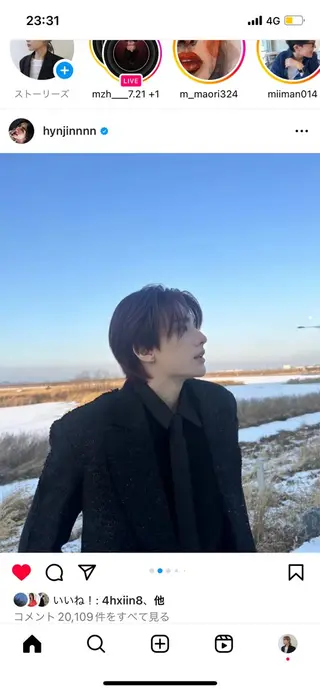 ミディアム カラー メンズ RIN／韓国ヘア レイヤーカットのヘアスタイル