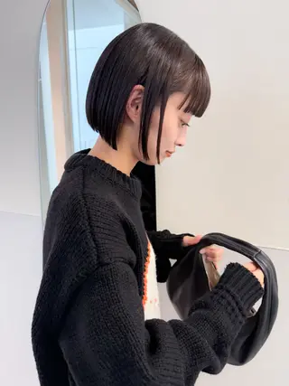 ショート カラー パーマ 美髪改善/レイヤー カット🫧辻未侑のヘアスタイル