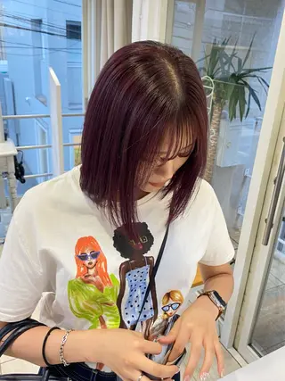 セミロング カラー 🫧うる艶ハイトーン 🫧💘サヤ💘のヘアスタイル