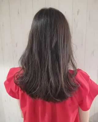 セミロング カラー 西川 敏夫のヘアスタイル