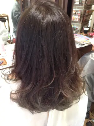 ミディアム セミロング カラー 緑地公園美容室 neohairのヘアスタイル