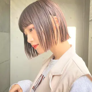 ショート カラー 暖色/艶髪/ボブ/ ミディアム/Ayaのヘアスタイル
