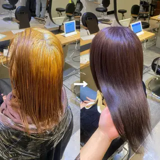 ミディアム カラー 髪質改善＆トリートメント over hair所沢店所属・韓国風/レイヤー/ 𝑵𝒂𝒏𝒂🩶のヘアスタイル