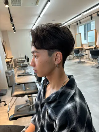 ショート フェザーパーマ/韓国 /メンズカット保立のヘアスタイル
