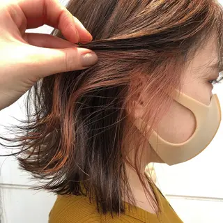 ミディアム カラー カトウ ユウカのヘアスタイル