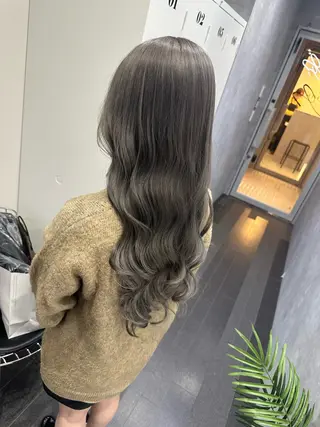 ロング カラー 透明感/ブリーチ縮毛 /髪質改善/星野純一のヘアスタイル