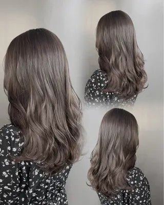 セミロング カラー 透明感カラー グレージュ/あいのヘアスタイル