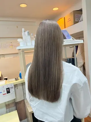ロング カラー 髪質改善/ストレート /透明感/西川奈穂のヘアスタイル
