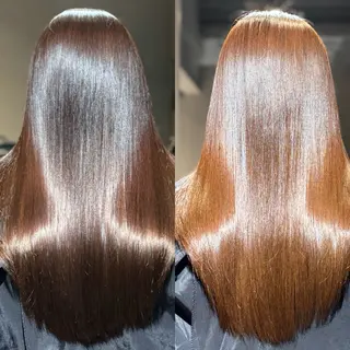 ロング パーマ ブリーチなし Ⅰ 髪質改善カラーのヘアスタイル